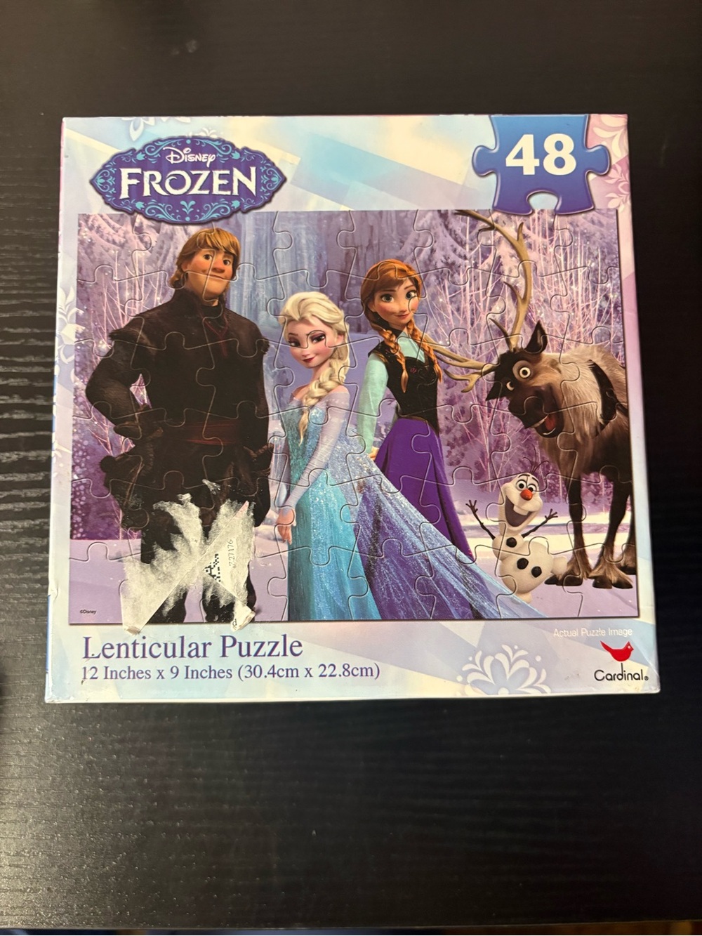 Disney Frozen 48 Piece Lenticular Puzzle Cardinal Elsa Anna Olaf NIB